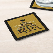 Golden Black Paper Coaster Kartonnen Onderzetters (Schuin)