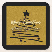 Golden Black Paper Coaster Kartonnen Onderzetters (Voorkant)