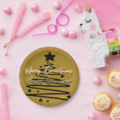 Golden Black Paper Plate Papieren Bordje (Feest)