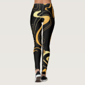 Golden Black Pattern-Leggings Leggings (Achterkant)