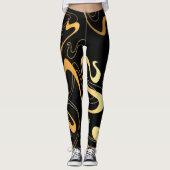 Golden Black Pattern-Leggings Leggings (Voorkant)