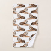 Golden & Black Tiger Animal White Design Bad Handdoek (Handdoek)