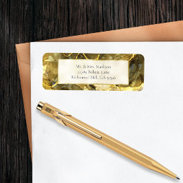 Golden Black Topaz Retour Adreslabel Etiket