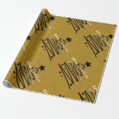 Golden Black Wrapping Paper Cadeaupapier (Uitgerold)