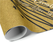 Golden Black Wrapping Paper Cadeaupapier (Rol Hoek)