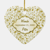 Golden bladeren 50th Wedding Jubileum Keramisch Ornament (Achterkant)