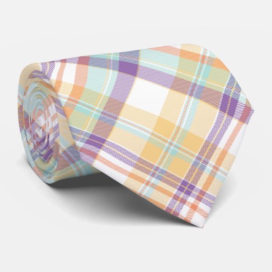 Golden, blauw, Paars en wit Stropdas (Opgerold)