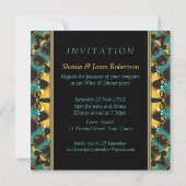 Golden Blauwgroen New age Bohemian Dinner Party no Kaart (Achterkant)