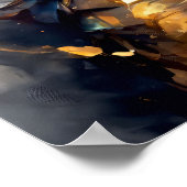 Golden Blaze: Abstracte draak Poster (Hoek)