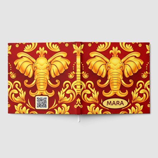 Golden Blessings: Personalized Elephant Mara QR    Gastenboek (Volledig)