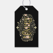 Golden Bliss: Elegant Floral Happy Cadeaulabel (Voorkant)