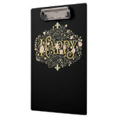 Golden Bliss: Elegant Floral Happy Klembord (Links)