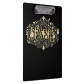 Golden Bliss: Elegant Floral Happy Klembord (Rechts)