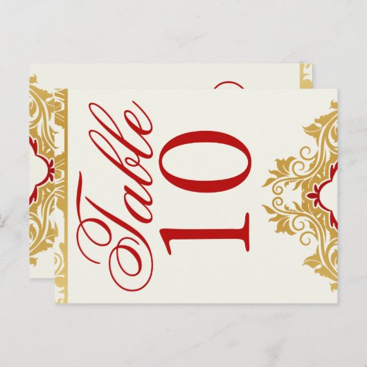 Golden Bloeit Trouwtafel Nummers Briefkaarten (Voorkant / Achterkant)