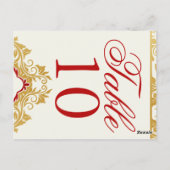 Golden Bloeit Trouwtafel Nummers Briefkaarten (Achterkant)