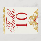 Golden Bloeit Trouwtafel Nummers Briefkaarten (Voorkant)