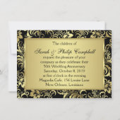 Golden bloemen 50th Wedding Jubileum Uitnodiging (Achterkant)