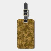 Golden  bloempatroon bagagelabel (Voorkant verticaal)