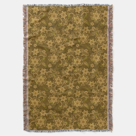 Golden  bloempatroon deken (Voorkant Verticaal)