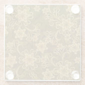 Golden  bloempatroon glazen onderzetter (Achterkant)