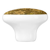 Golden bloempatroon keramische knop (Zijkant)