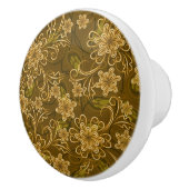 Golden bloempatroon keramische knop (Rechts)