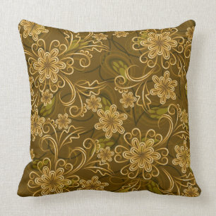 Golden  bloempatroon kussen