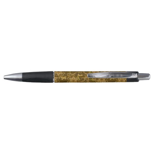Golden  bloempatroon pen (Achterkant)