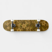 Golden  bloempatroon persoonlijk skateboard (Horizontaal)