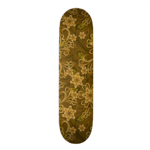 Golden  bloempatroon persoonlijk skateboard