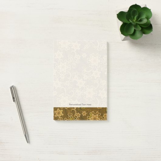 Golden  bloempatroon post-it® notes (Kantoor)