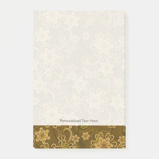 Golden bloempatroon post-it® notes (Voorkant)