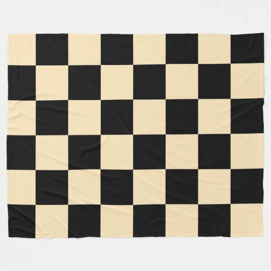 Golden Blonde with Black Square Style Fleece Deken (Voorkant (Horizontaal))