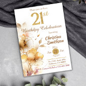 Golden Bloom - bloemige elegante moderne 21e verja Kaart