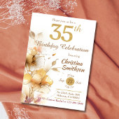 Golden Bloom - bloemige elegante moderne 35e verja Kaart