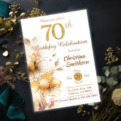 Golden Bloom - bloemige elegante moderne 70e verja Kaart