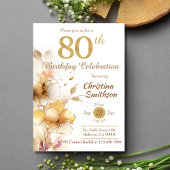 Golden Bloom - bloemige elegante moderne 80e verja Kaart