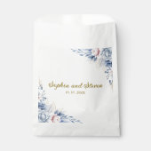 Golden Bloom: Blue & White Floral Wedding  Bedankzakje (Voorkant)