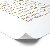 Golden Bloom: Blue & White Floral Wedding  Poster (Hoek)