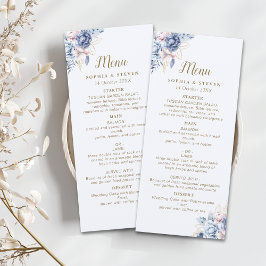 Golden Bloom: Blue & White Floral Wedding  Programmakaart