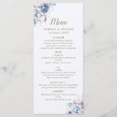 Golden Bloom: Blue & White Floral Wedding  Programmakaart (Voorkant)