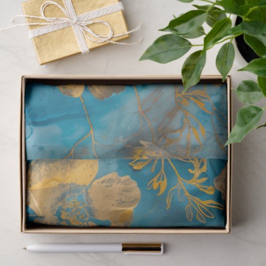 Golden Bloom Botanisch Weefselpapier Tissuepapier (Geschenk)