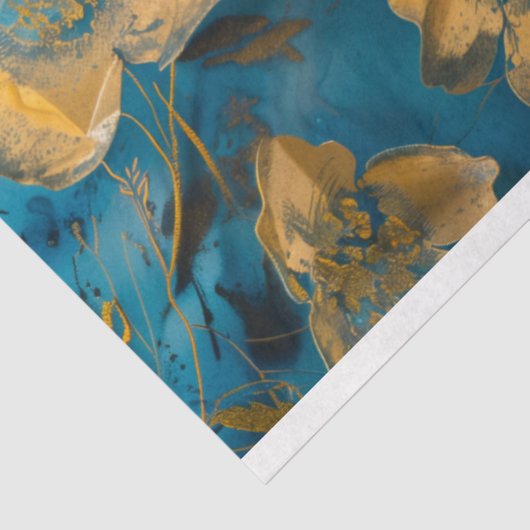 Golden Bloom Botanisch Weefselpapier Tissuepapier (Detail)