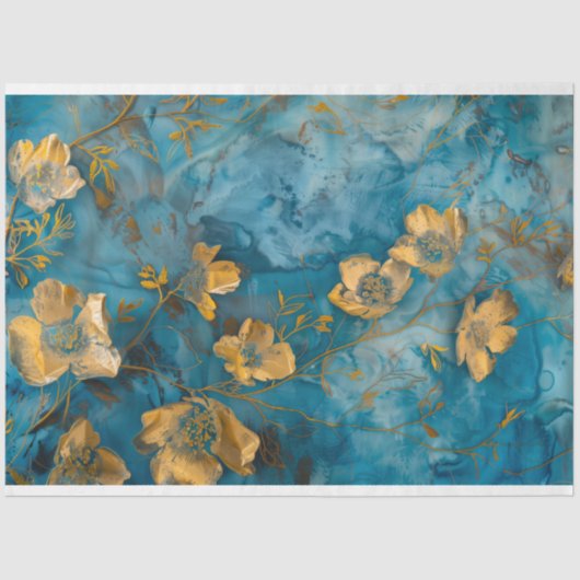Golden Bloom Botanisch Weefselpapier Tissuepapier (Voorkant)