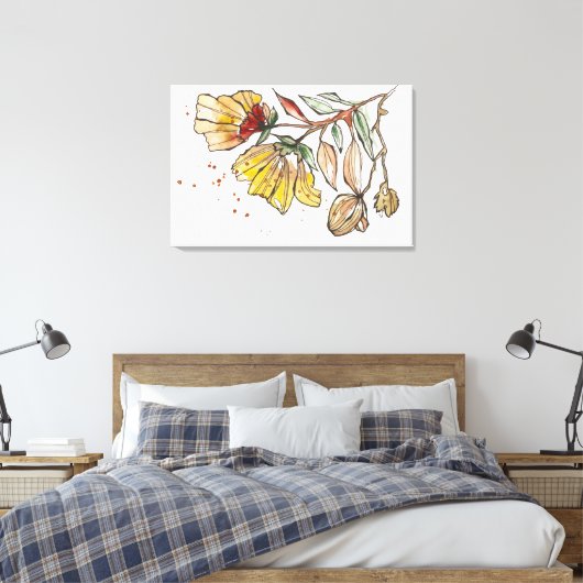 Golden Bloom Canvas Afdruk (Insitu (Slaapkamer))