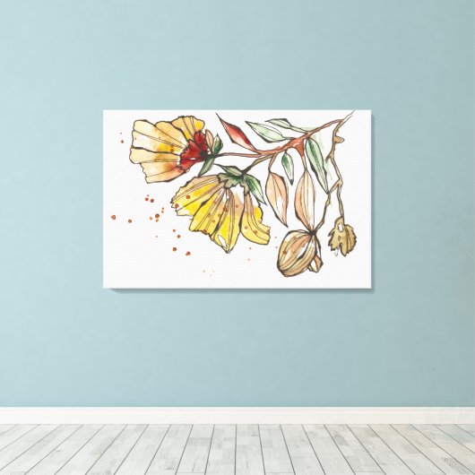 Golden Bloom Canvas Afdruk (Insitu (Houten vloer))