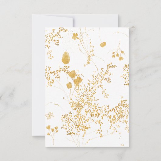 Golden Bloom Delicate Floral Calligraphy QR Code RSVP Kaartje (Achterkant)
