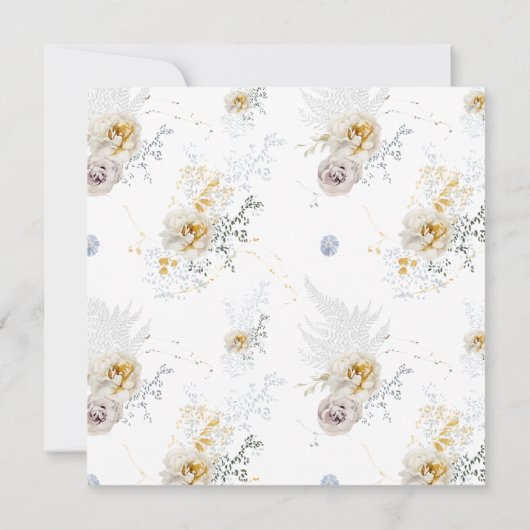 Golden Bloom Delicate Floral Calligraphy Square Save The Date (Achterkant)