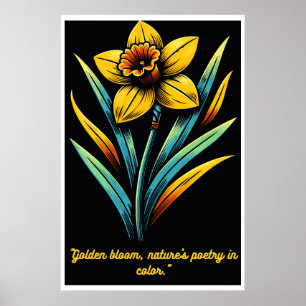 Golden Bloom: een eerbetoon aan de poëzie van Natu Poster