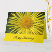 Golden Bloom Elegante Verjaardag Kaart (Gele Bloem)